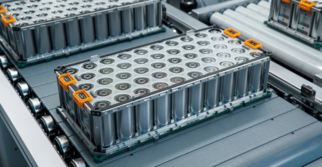 What are the pre-processing steps for the battery module before and after the capacitance test?