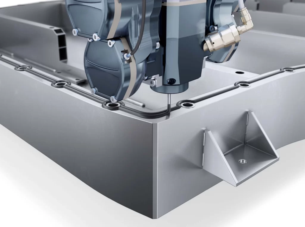 Introduction of sealing material for joint parts of battery shell