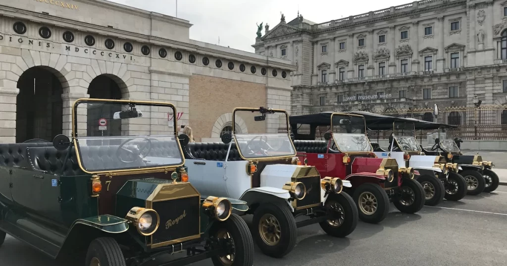 Electric classic cars and sightseeing cars